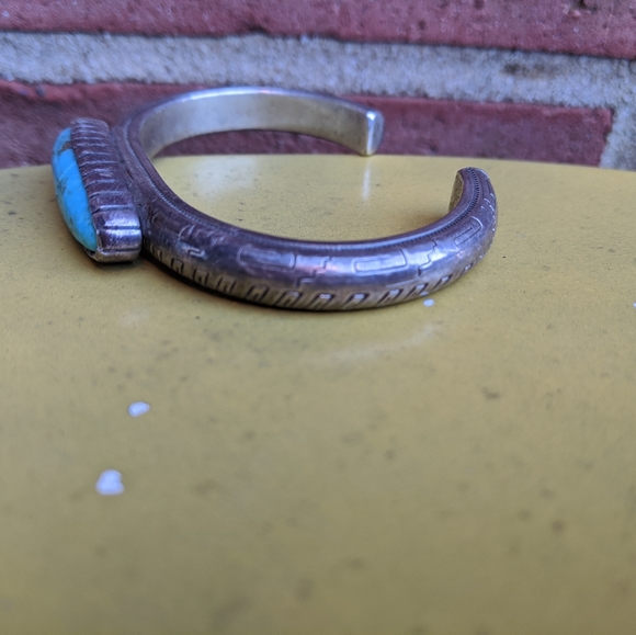 Turquoise Cuff Bracelet by Sami Bentoine - Picture 2 of 7